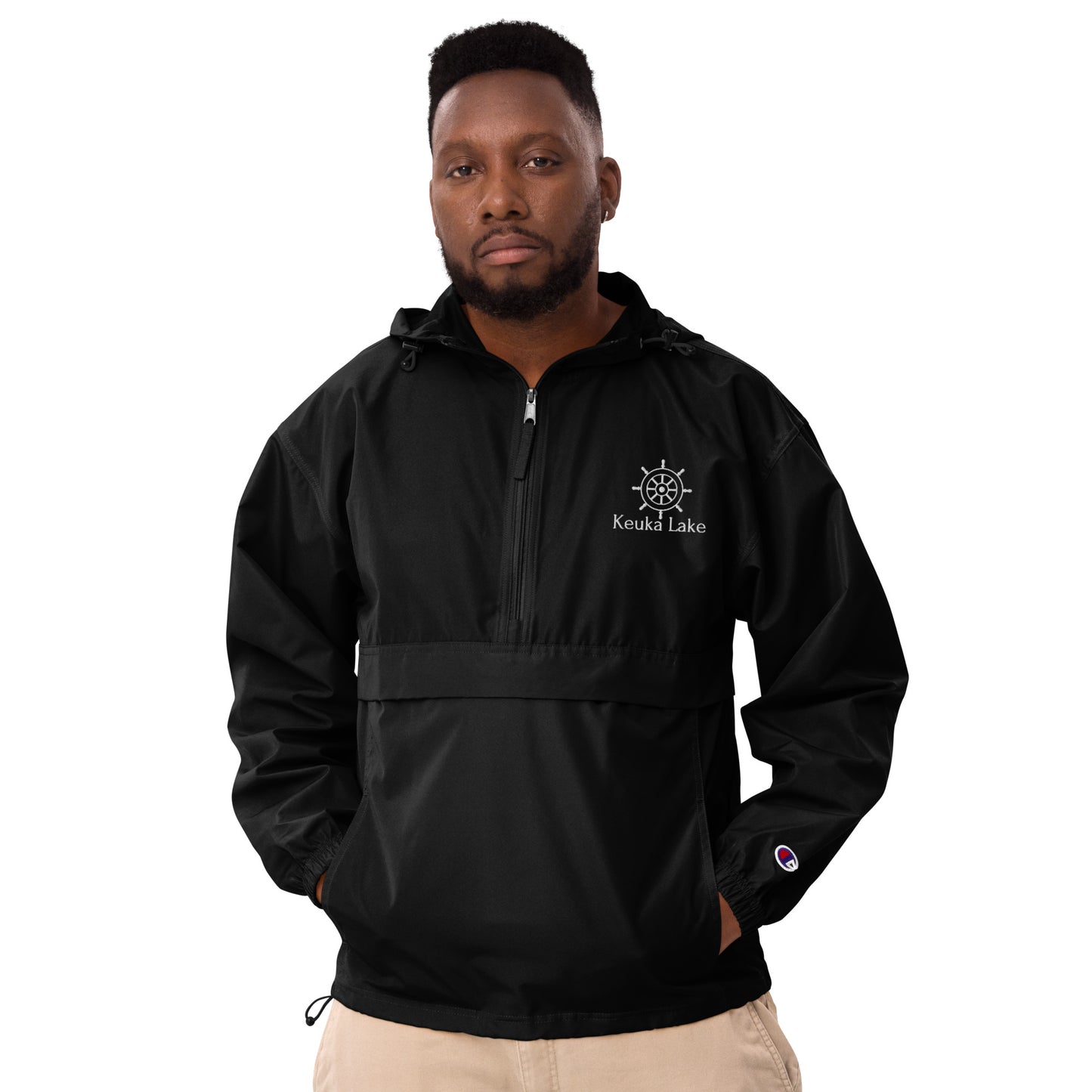 Embroidered Champion Packable Jacket - Keuka Lake Helm