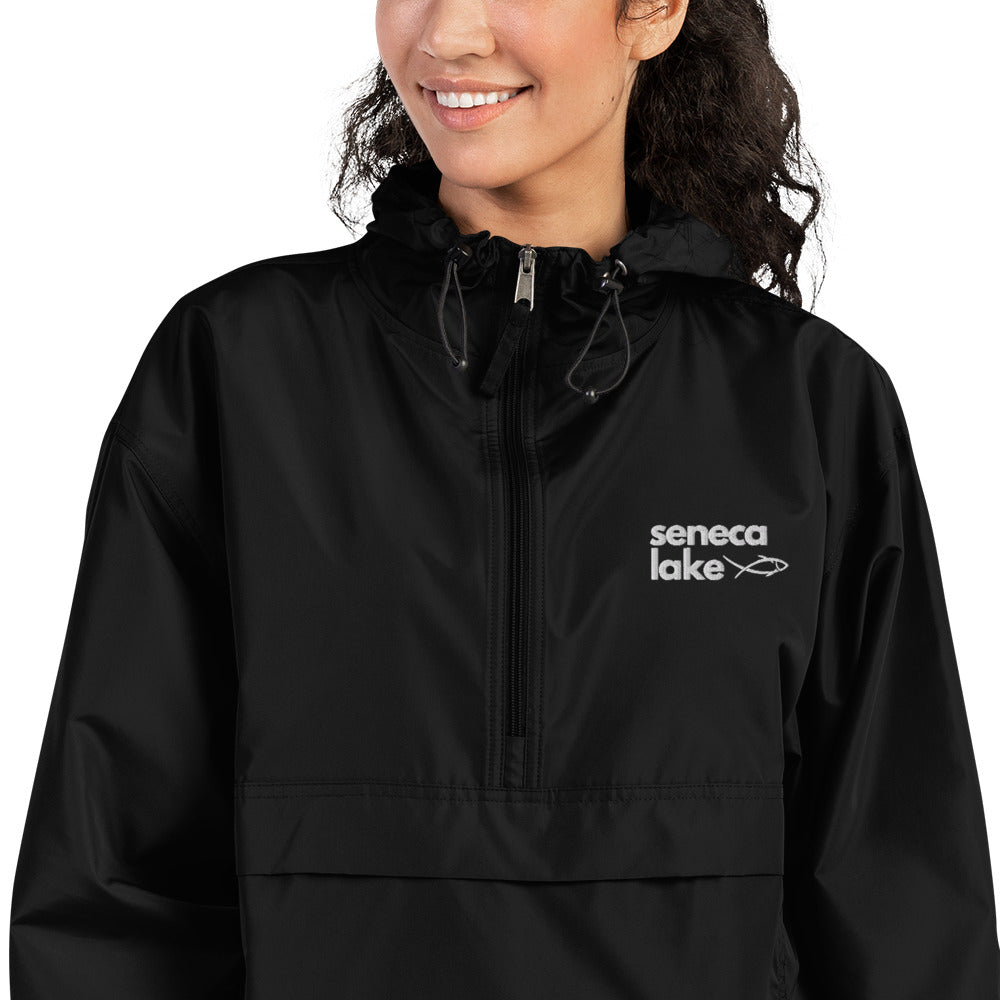 Embroidered Champion Packable Jacket - Seneca Lake simple fish