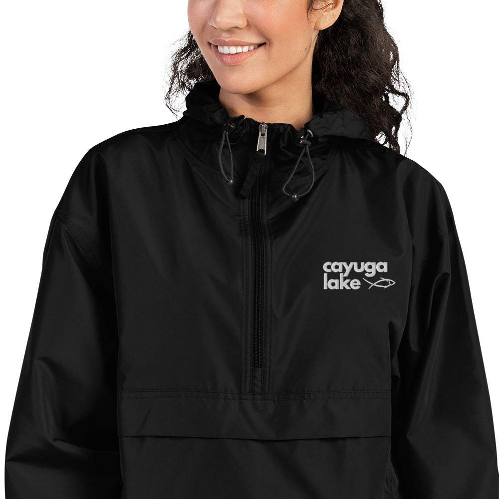 Embroidered Champion Packable Jacket - Cayuga Lake simple fish