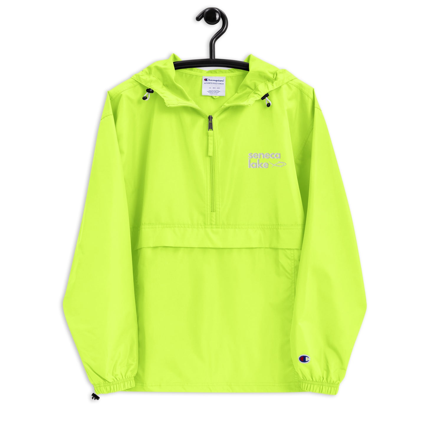 Embroidered Champion Packable Jacket - Seneca Lake simple fish