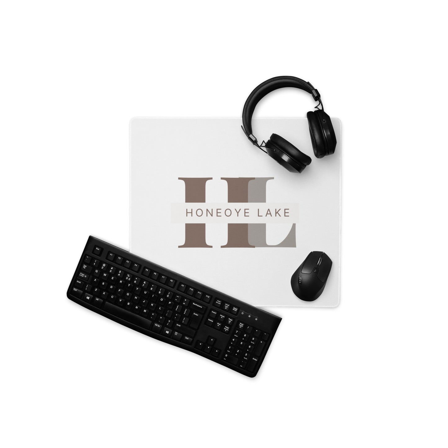 Honeoye Lake monogram style 2 Desk Mat / Gaming mouse pad