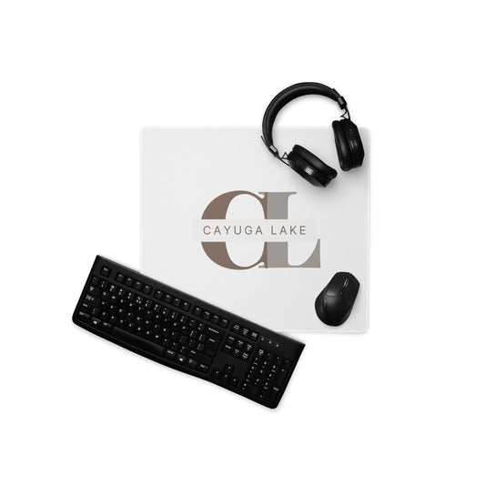 Cayuga Lake monogram style 2 Desk Mat / Gaming mouse pad