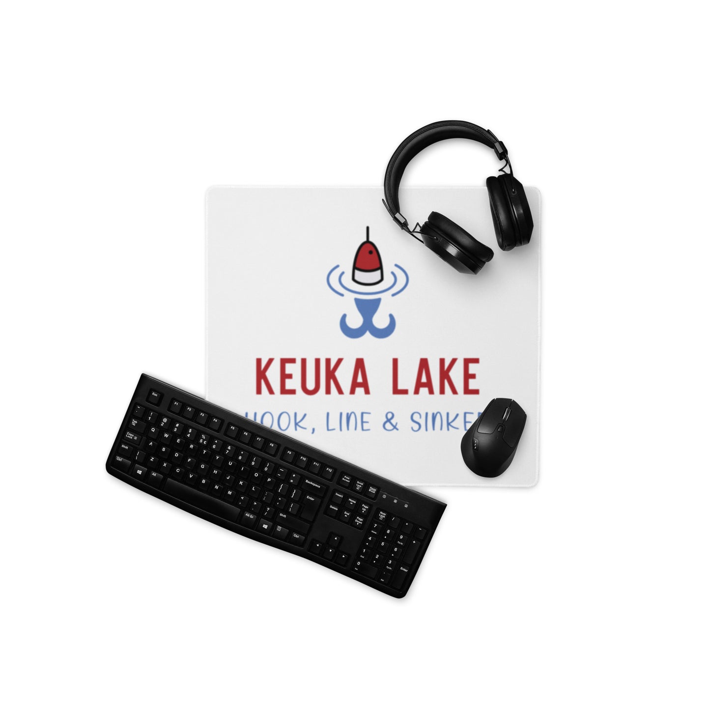 Keuka Lake RWB hook, line & sinker Desk Mat / Gaming mouse pad