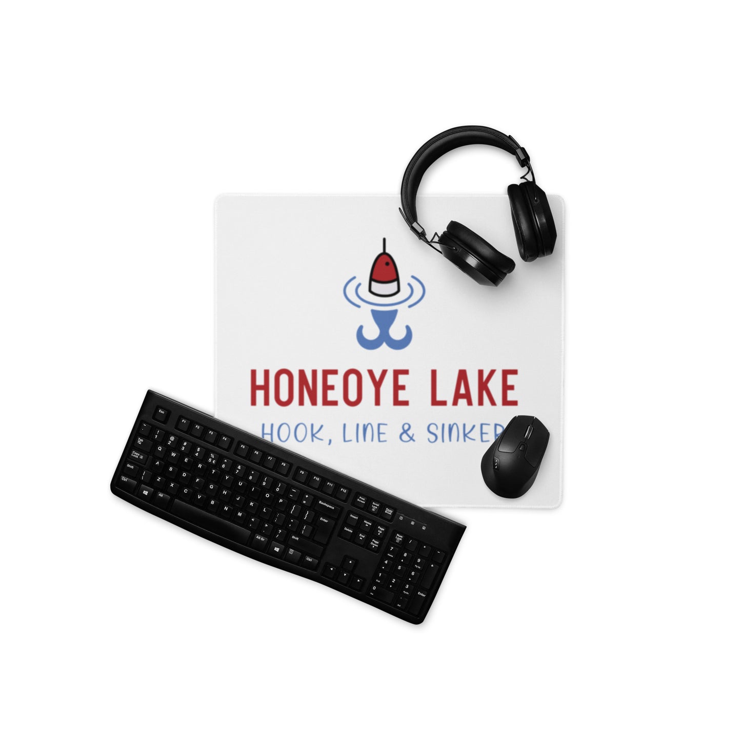 Honeoye Lake RWB hook, line & sinker Desk mat / Gaming mouse pad