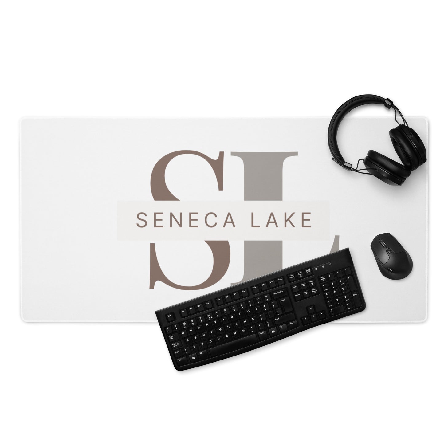 Seneca Lake monogram style 2 Desk Mat / Gaming mouse pad