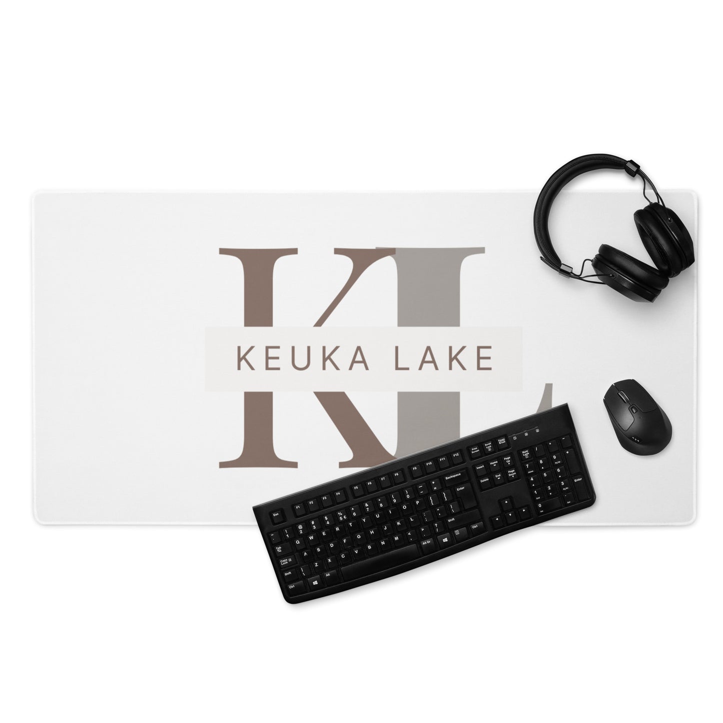 Keuka Lake monogram style 2 Desk Mat / Gaming mouse pad