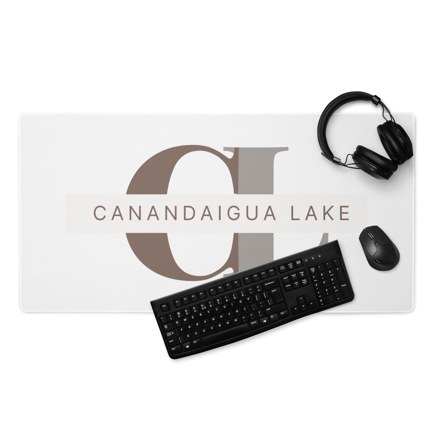 Canandaigua Lake monogram style 2 Desk Mat / Gaming mouse pad