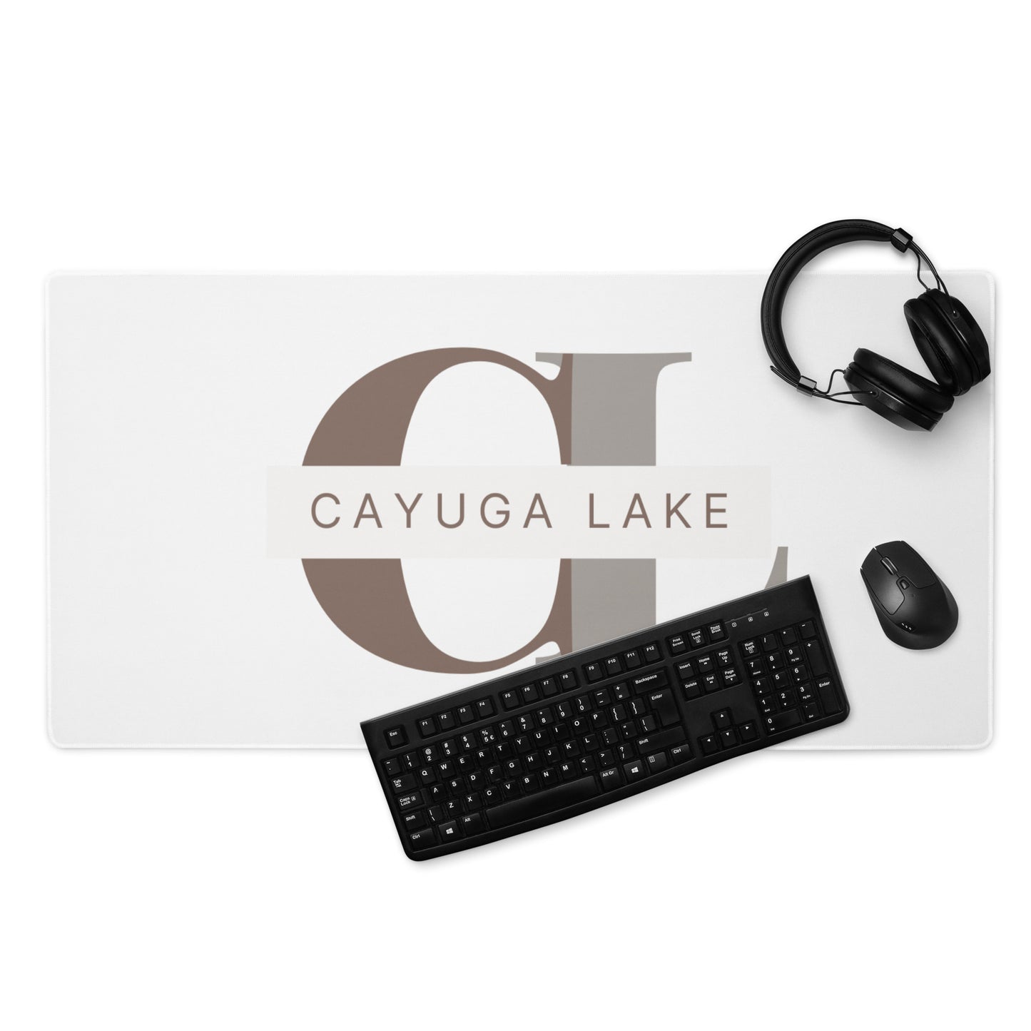 Cayuga Lake monogram style 2 Desk Mat / Gaming mouse pad