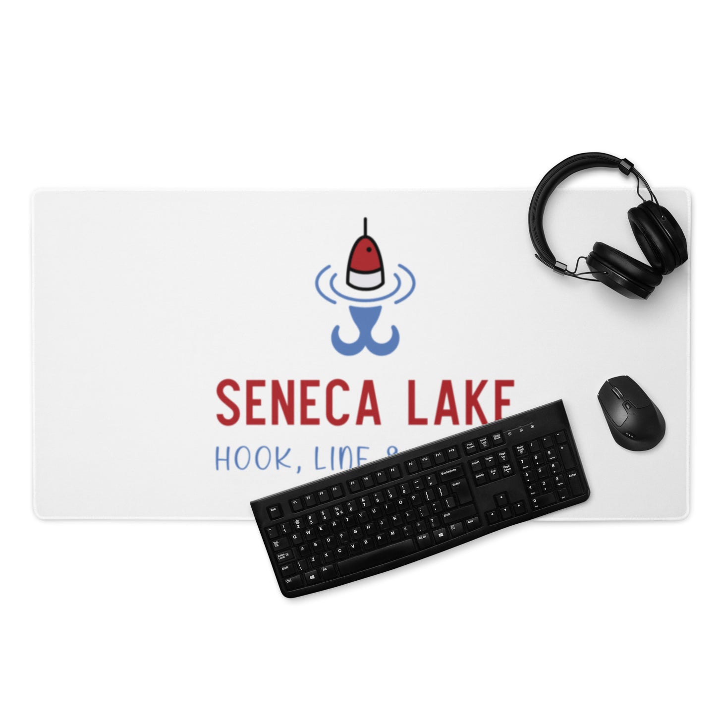 Seneca Lake RWB hook, line & sinker Desk Mat / Gaming mouse pad