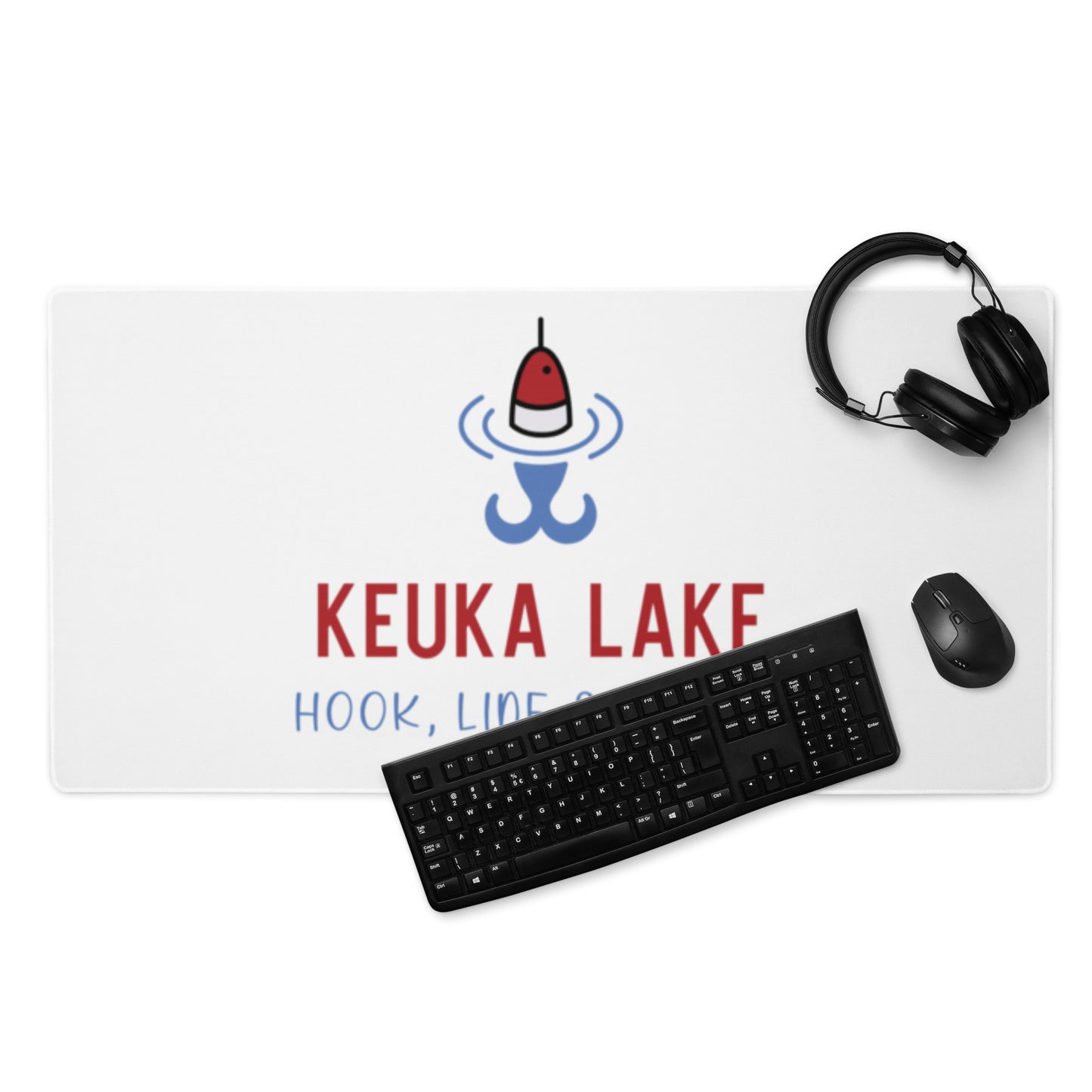 Keuka Lake RWB hook, line & sinker Desk Mat / Gaming mouse pad