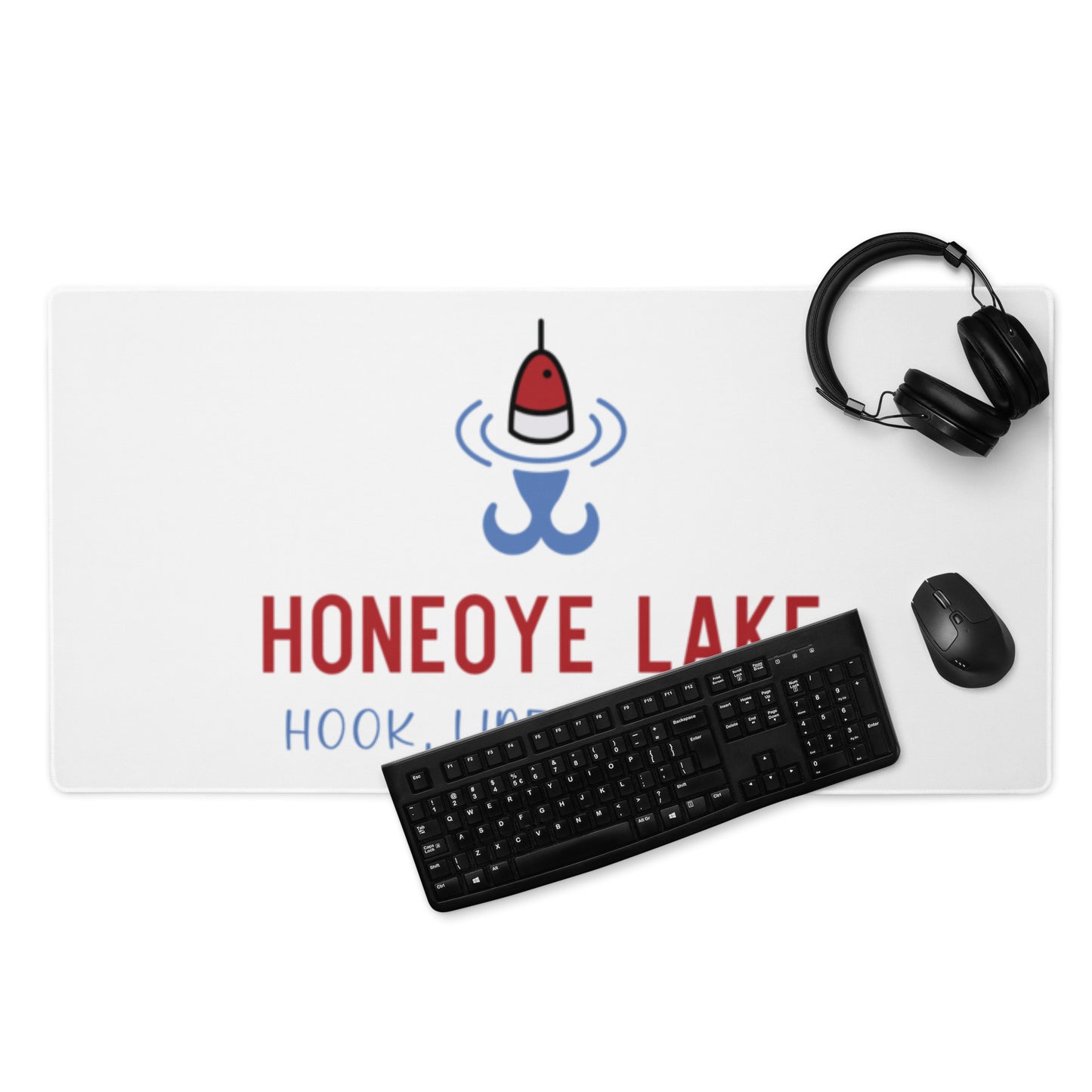 Honeoye Lake RWB hook, line & sinker Desk mat / Gaming mouse pad