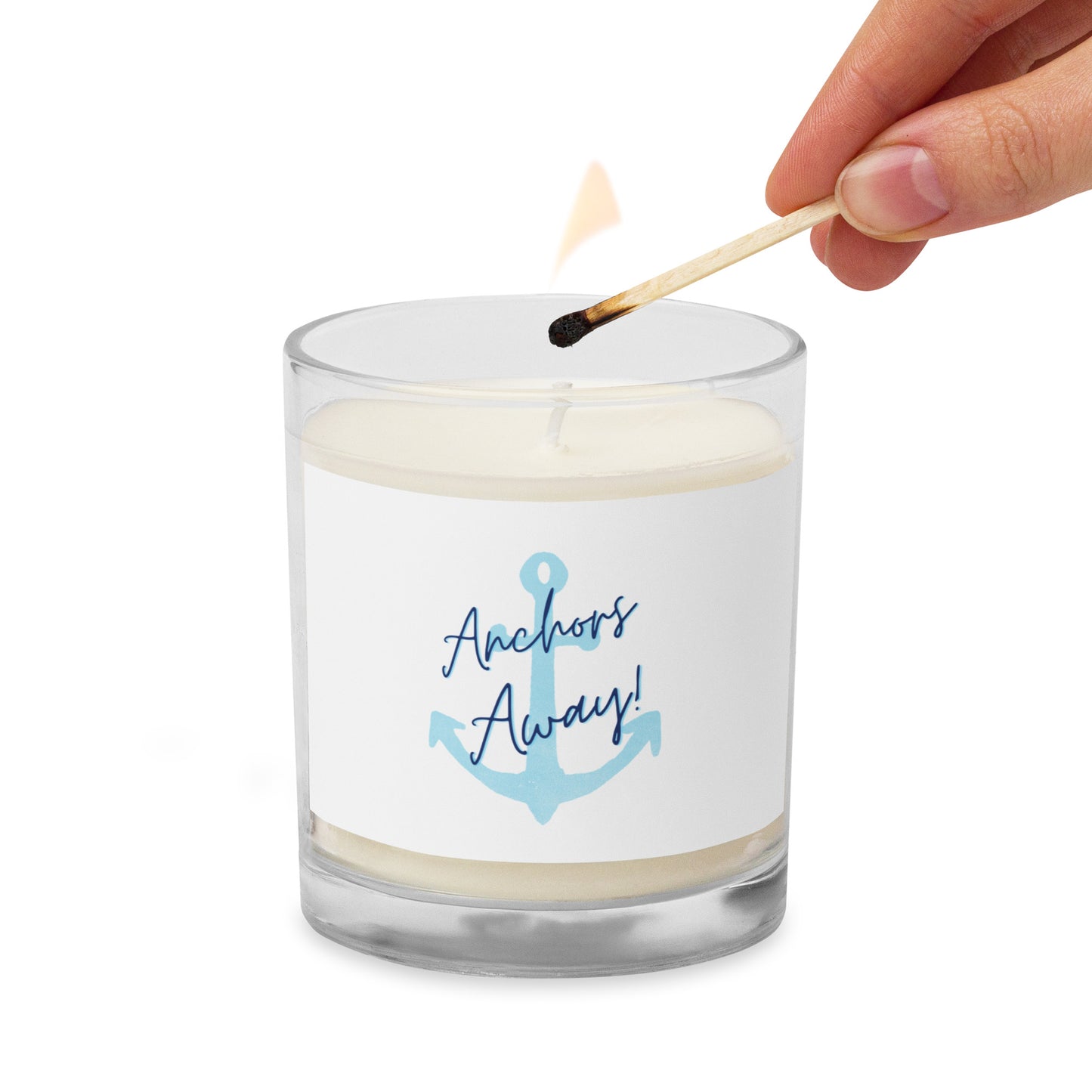 Glass jar soy wax candle - Anchors Away