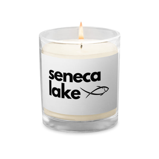 Glass jar soy wax candle - Seneca Lake simple fish