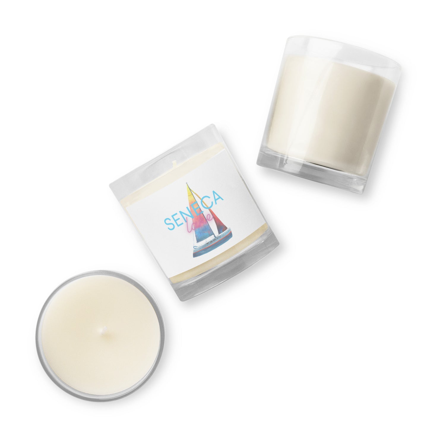 Glass jar soy wax candle - Seneca Lake Sailboat 2