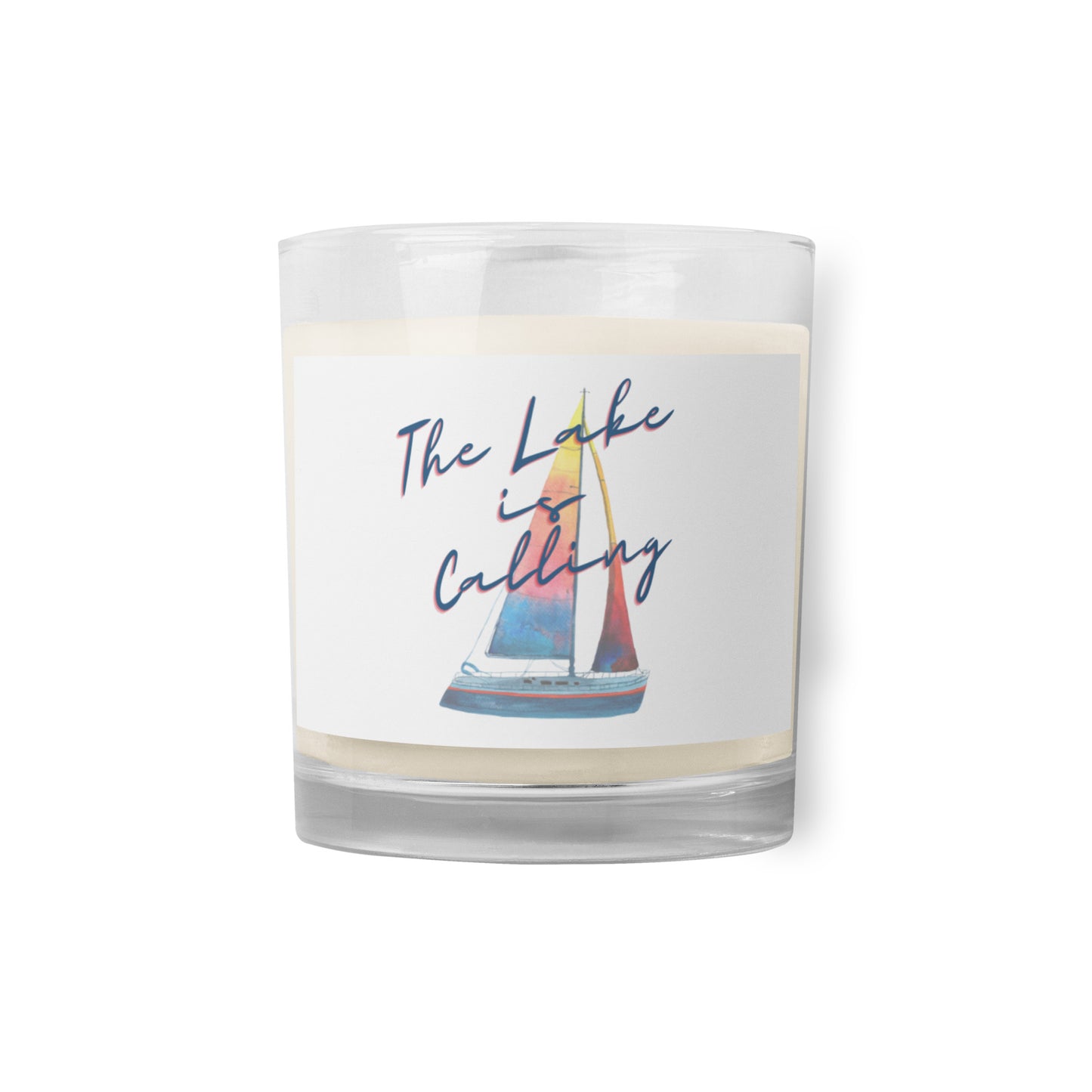 Glass jar soy wax candle - The Lake is Calling Sailboat 2