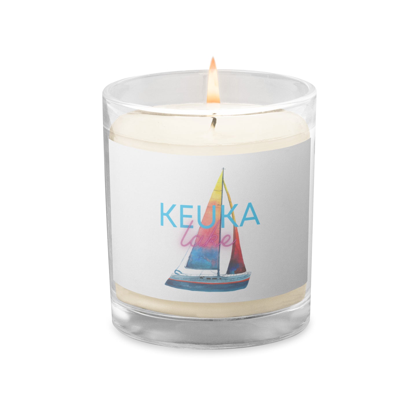 Glass jar soy wax candle - Keuka Lake Sailboat 2