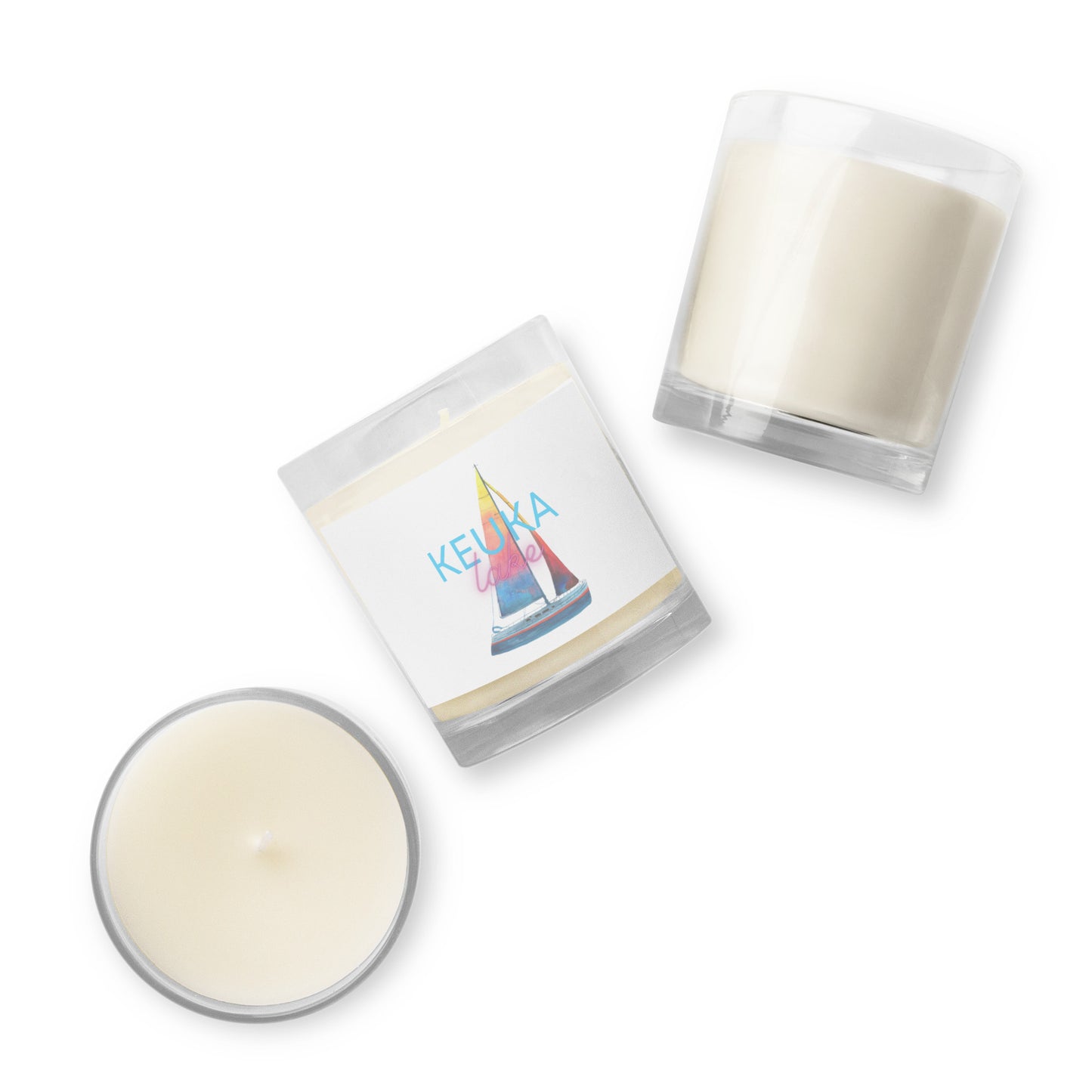 Glass jar soy wax candle - Keuka Lake Sailboat 2