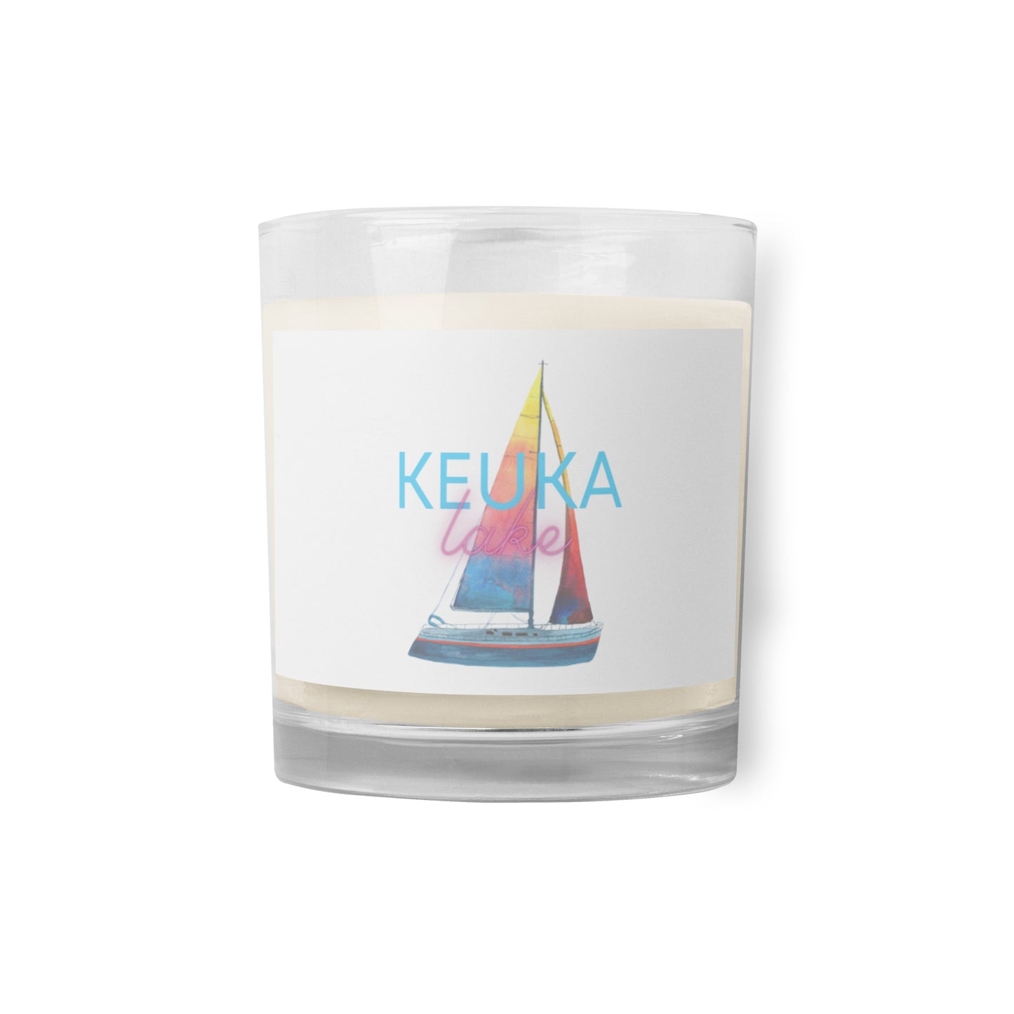 Glass jar soy wax candle - Keuka Lake Sailboat 2