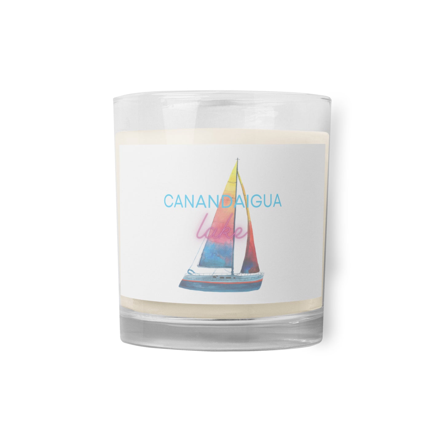 Glass jar soy wax candle - Canandaigua Lake Sailboat 2