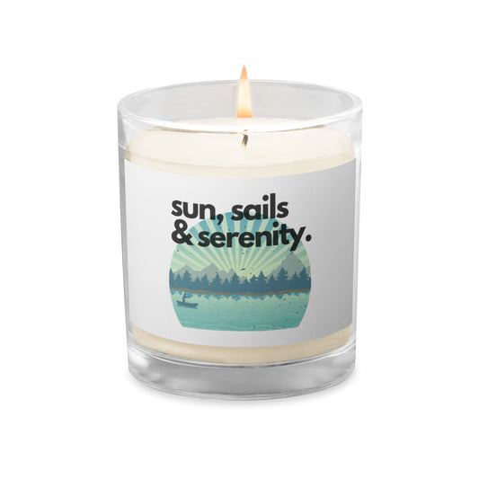 Glass jar soy wax candle - Sun, Sails and Serenity