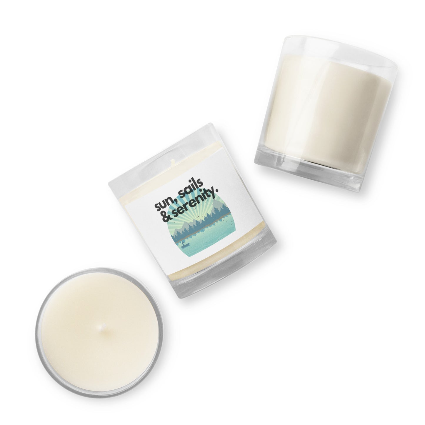 Glass jar soy wax candle - Sun, Sails and Serenity