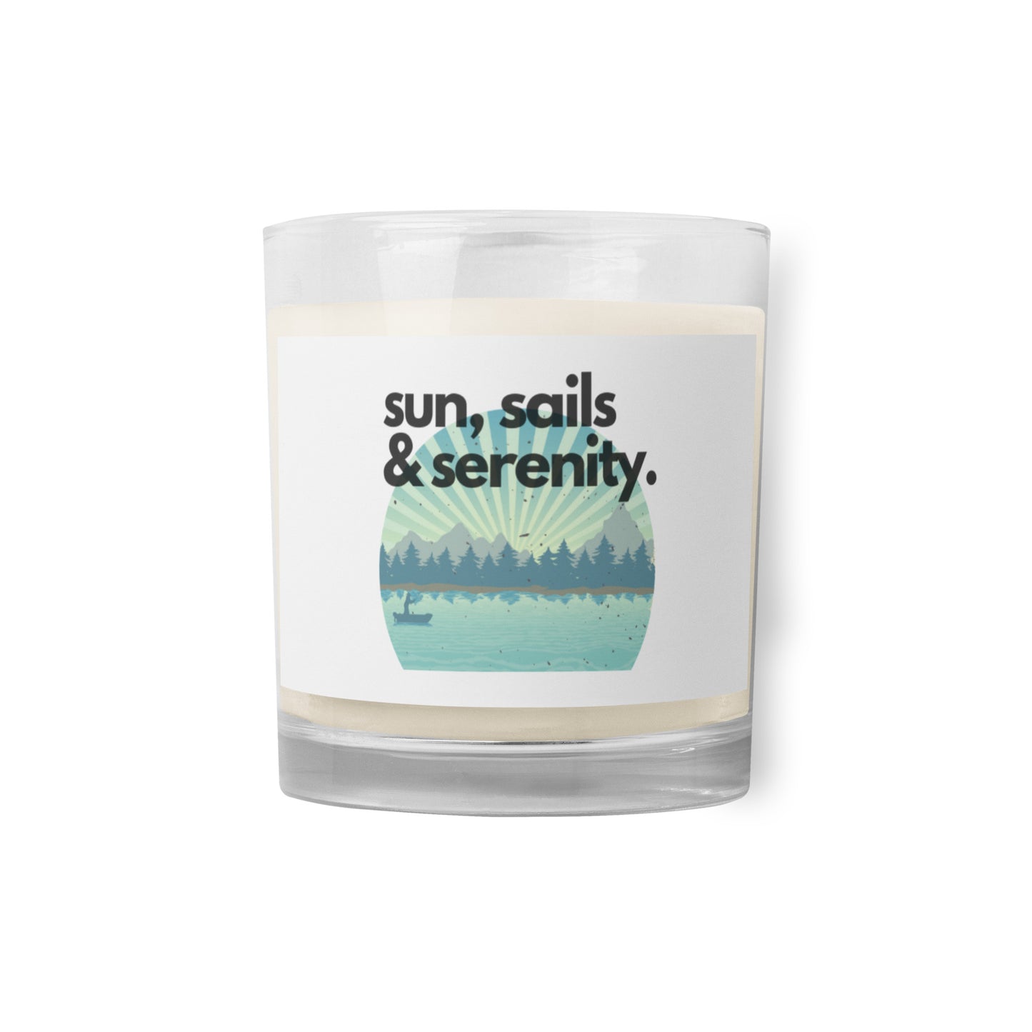 Glass jar soy wax candle - Sun, Sails and Serenity