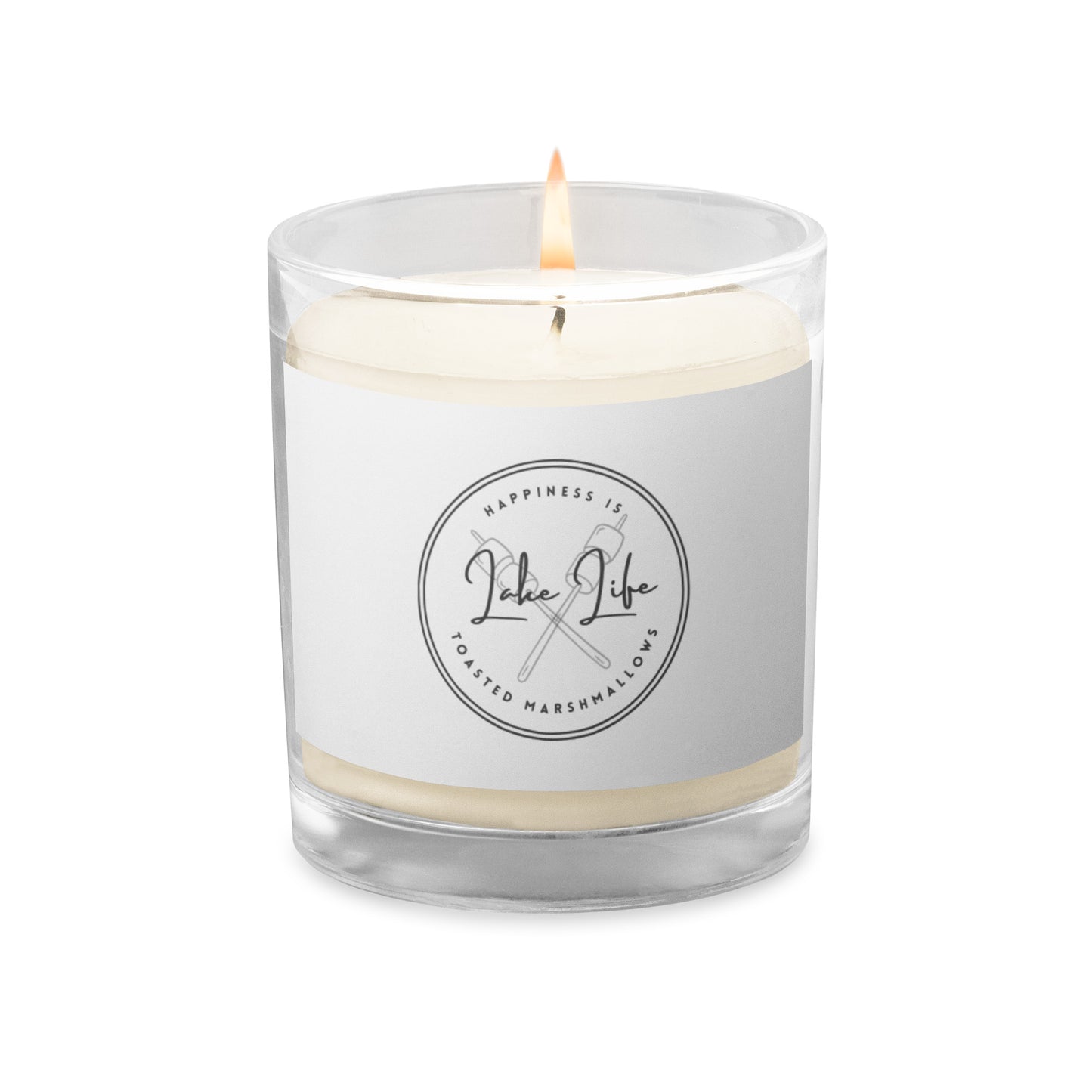 Glass jar soy wax candle - Happiness is Toasted Marshmallows