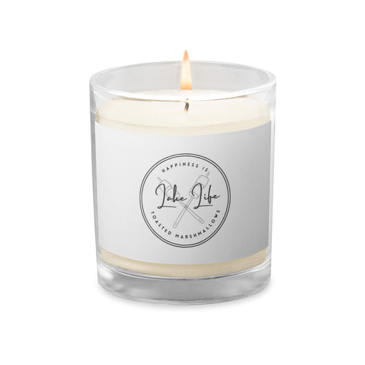 Glass jar soy wax candle - Happiness is Toasted Marshmallows