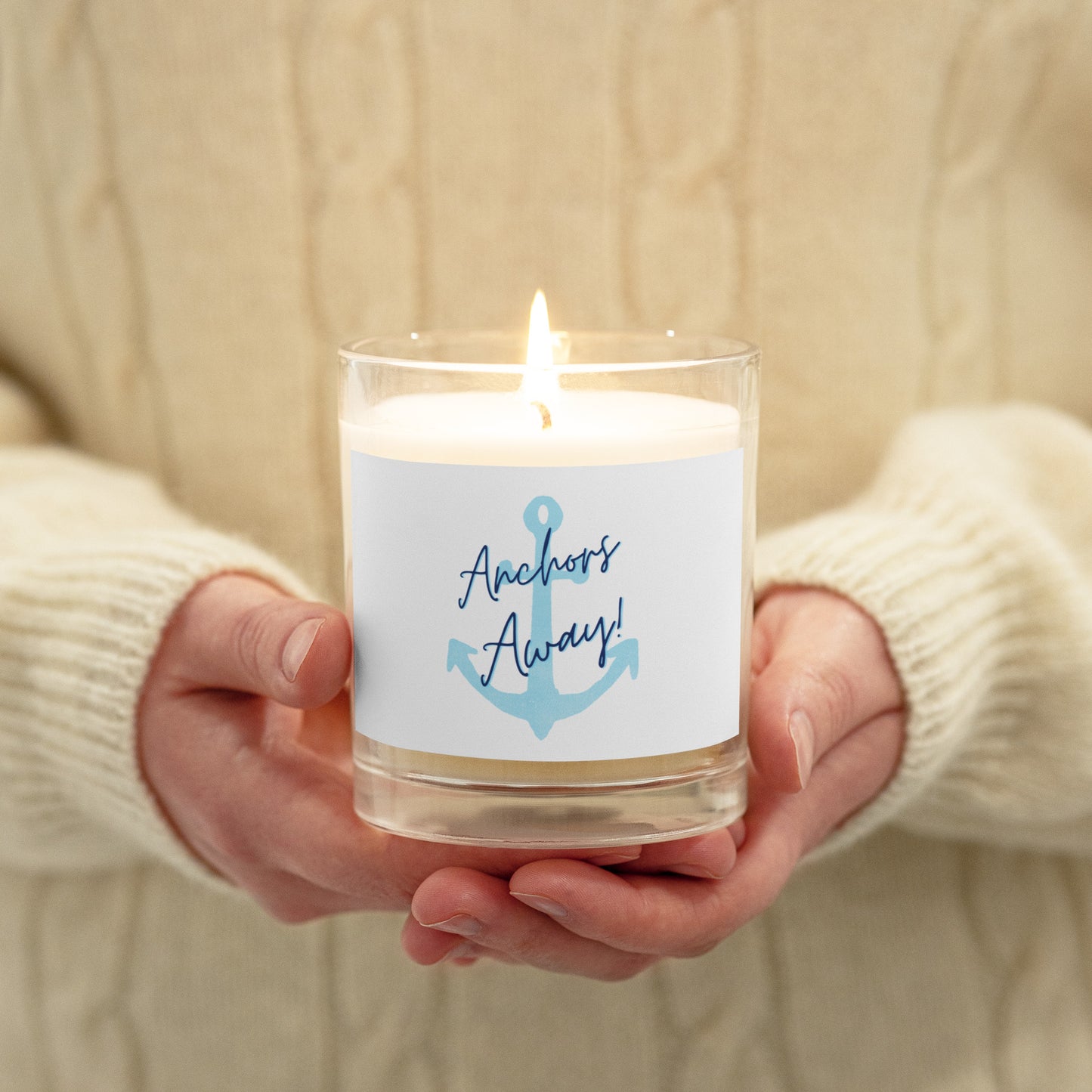 Glass jar soy wax candle - Anchors Away