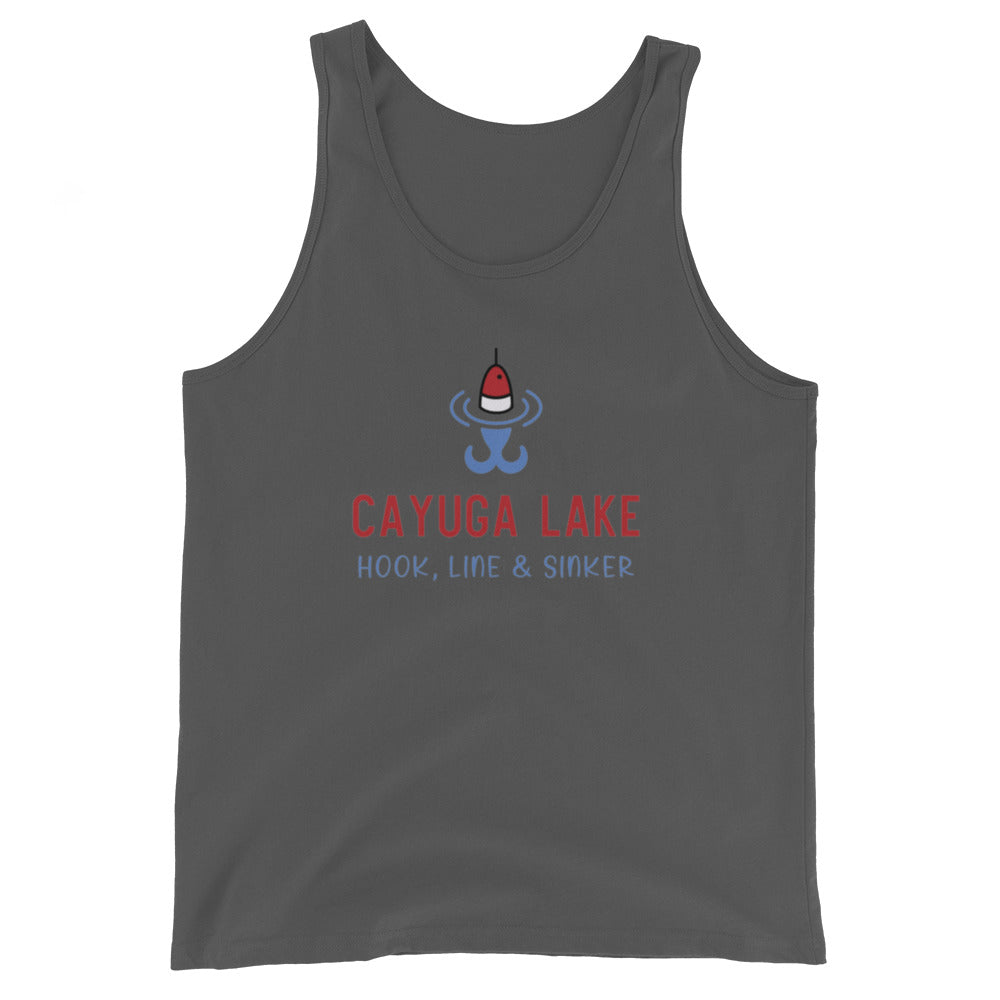 Unisex Tank Top - Cayuga Lake RWB hook, line & sinker