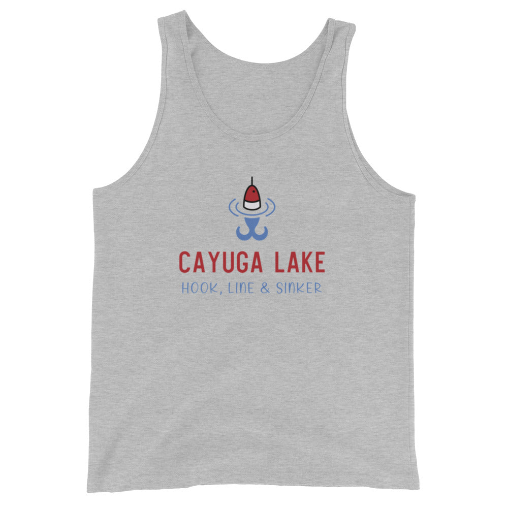 Unisex Tank Top - Cayuga Lake RWB hook, line & sinker