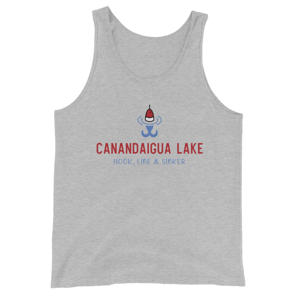 Unisex Tank Top - Canandaigua Lake RWB hook, line & sinker