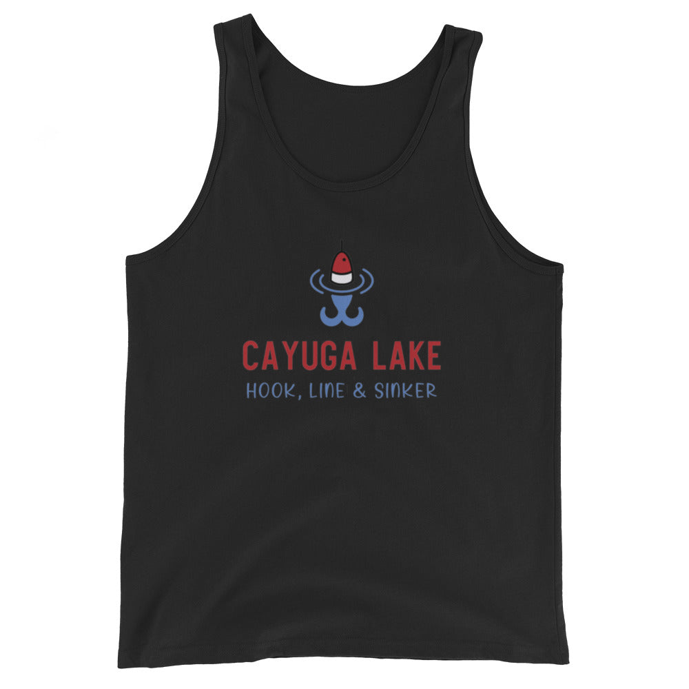 Unisex Tank Top - Cayuga Lake RWB hook, line & sinker