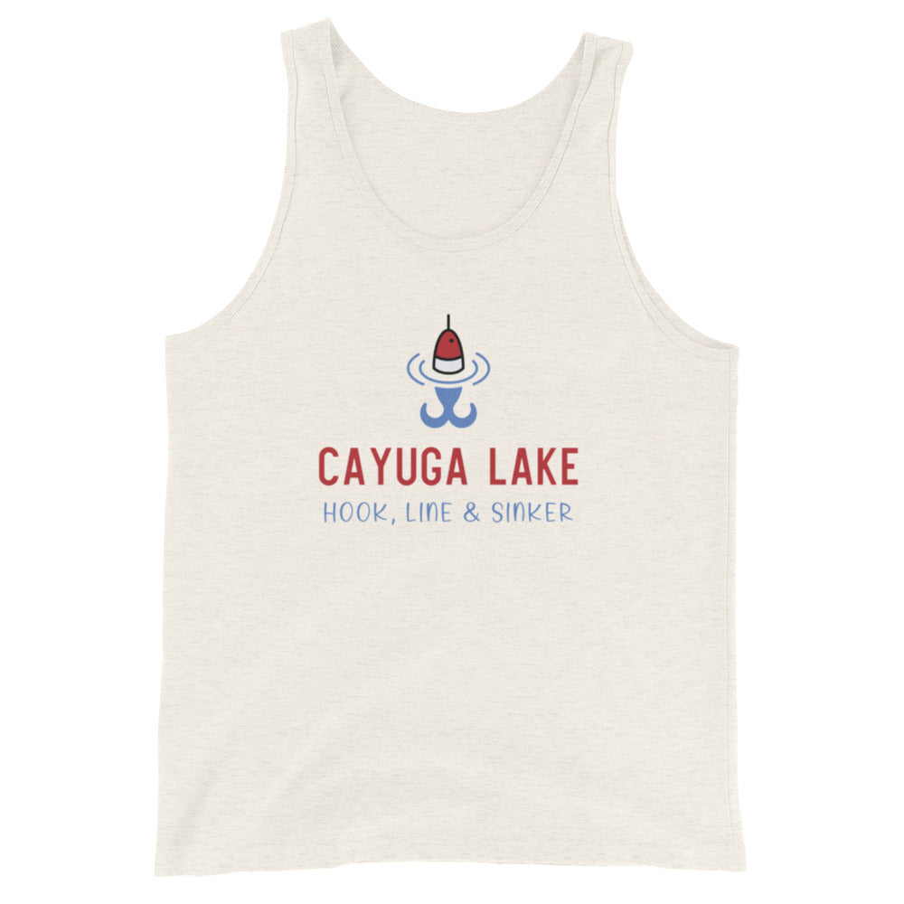 Unisex Tank Top - Cayuga Lake RWB hook, line & sinker