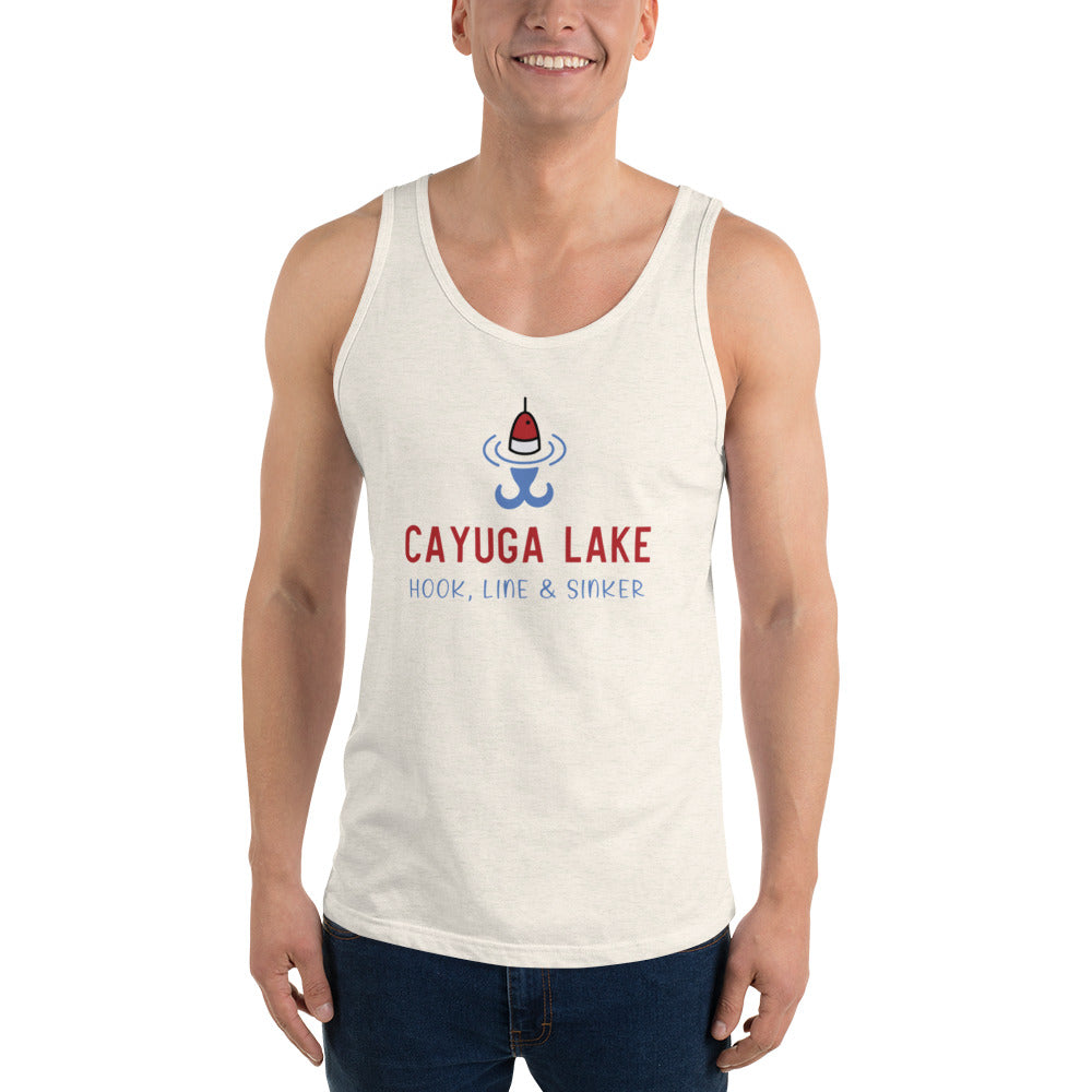 Unisex Tank Top - Cayuga Lake RWB hook, line & sinker