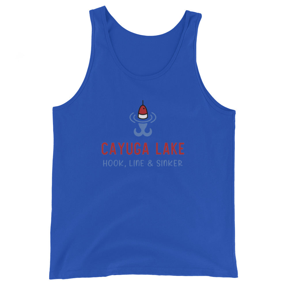 Unisex Tank Top - Cayuga Lake RWB hook, line & sinker