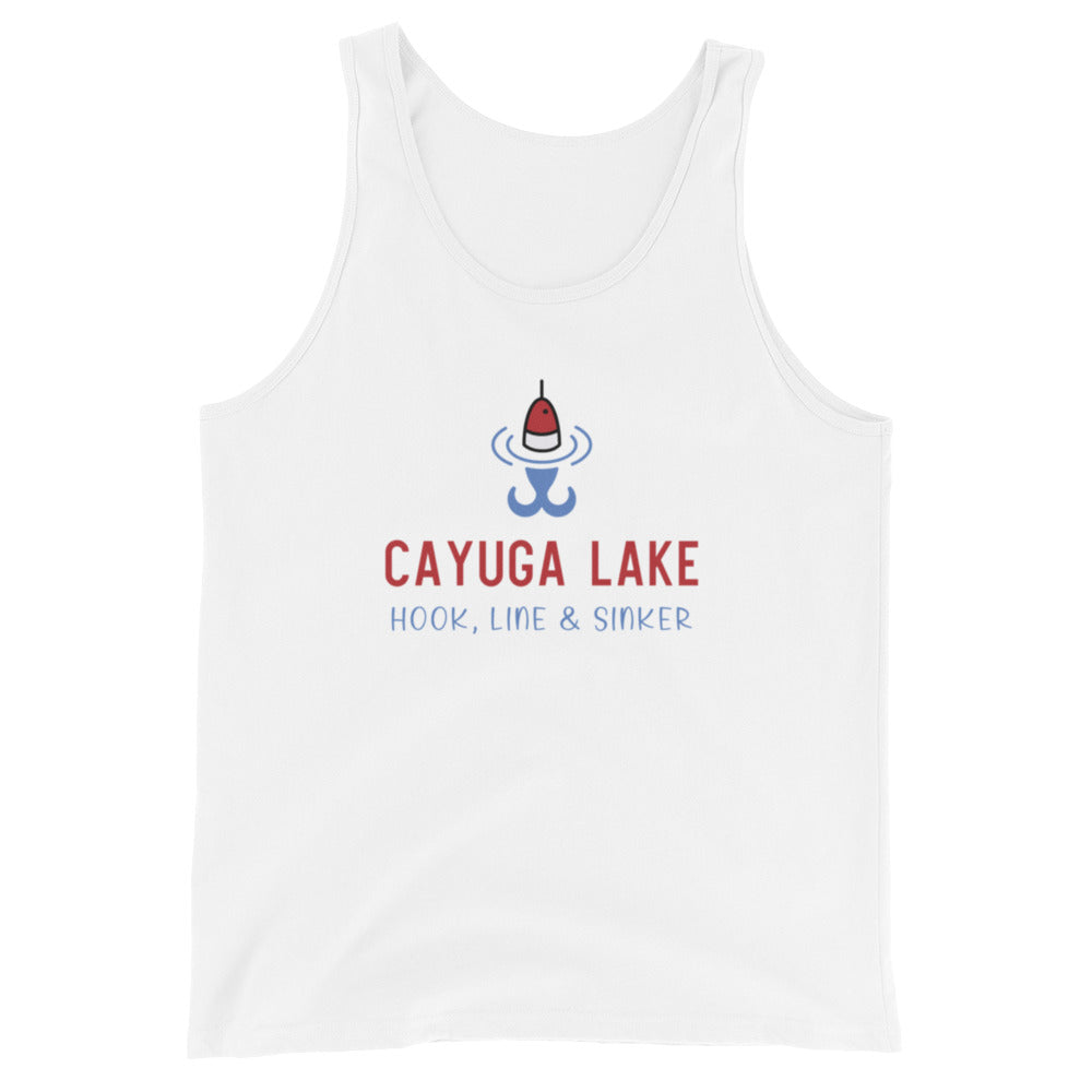 Unisex Tank Top - Cayuga Lake RWB hook, line & sinker