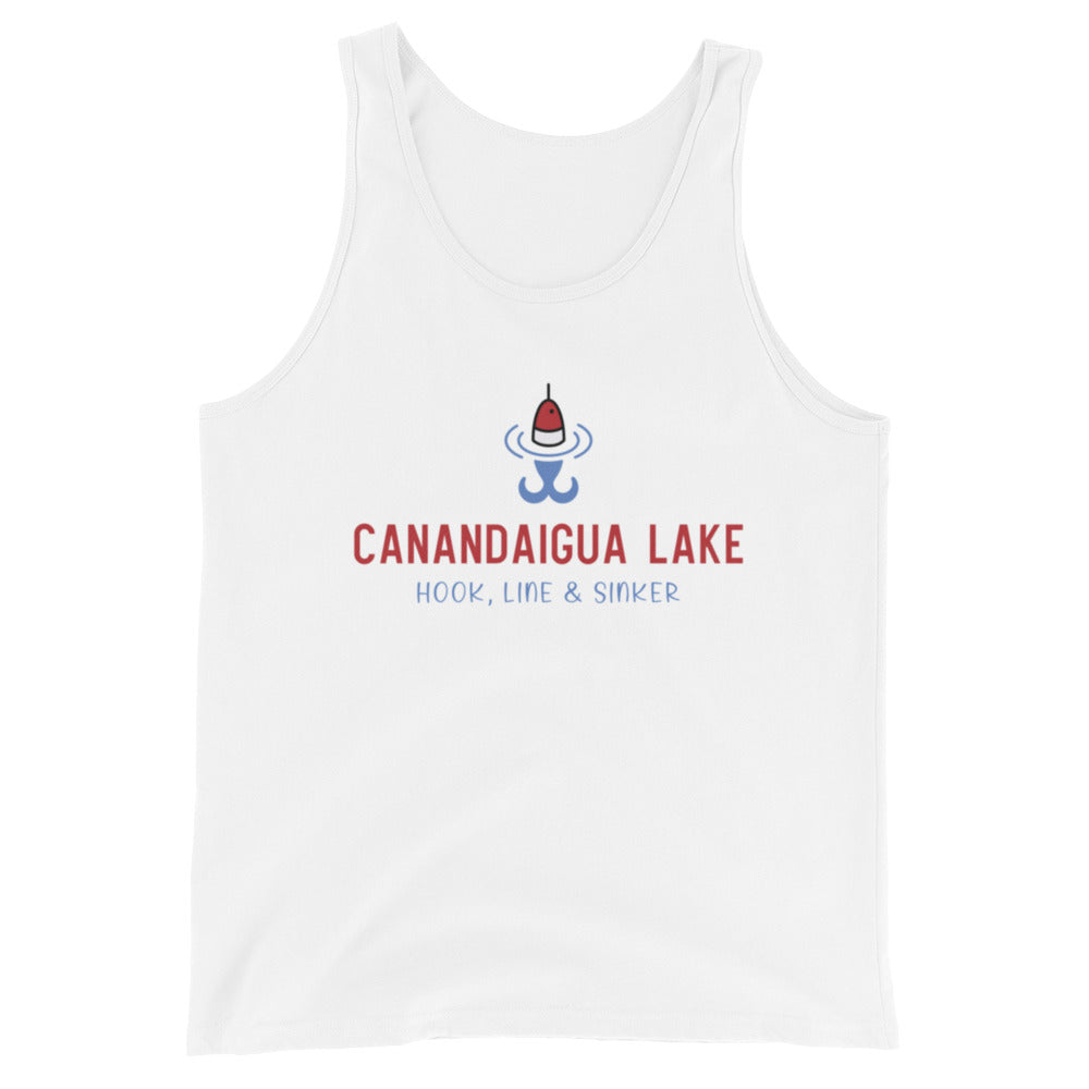 Unisex Tank Top - Canandaigua Lake RWB hook, line & sinker