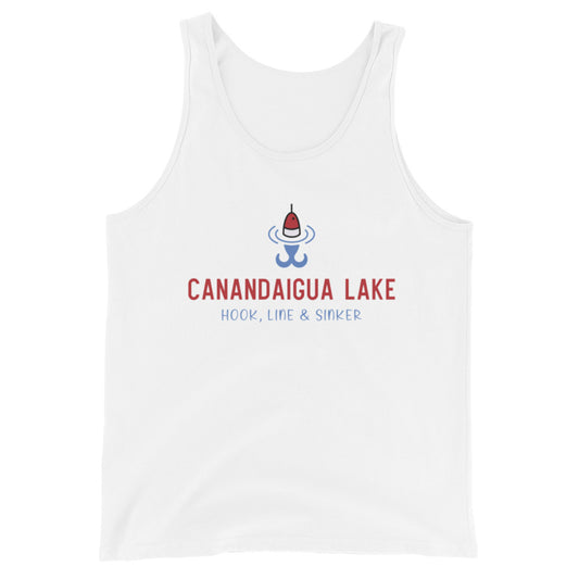 Unisex Tank Top - Canandaigua Lake RWB hook, line & sinker