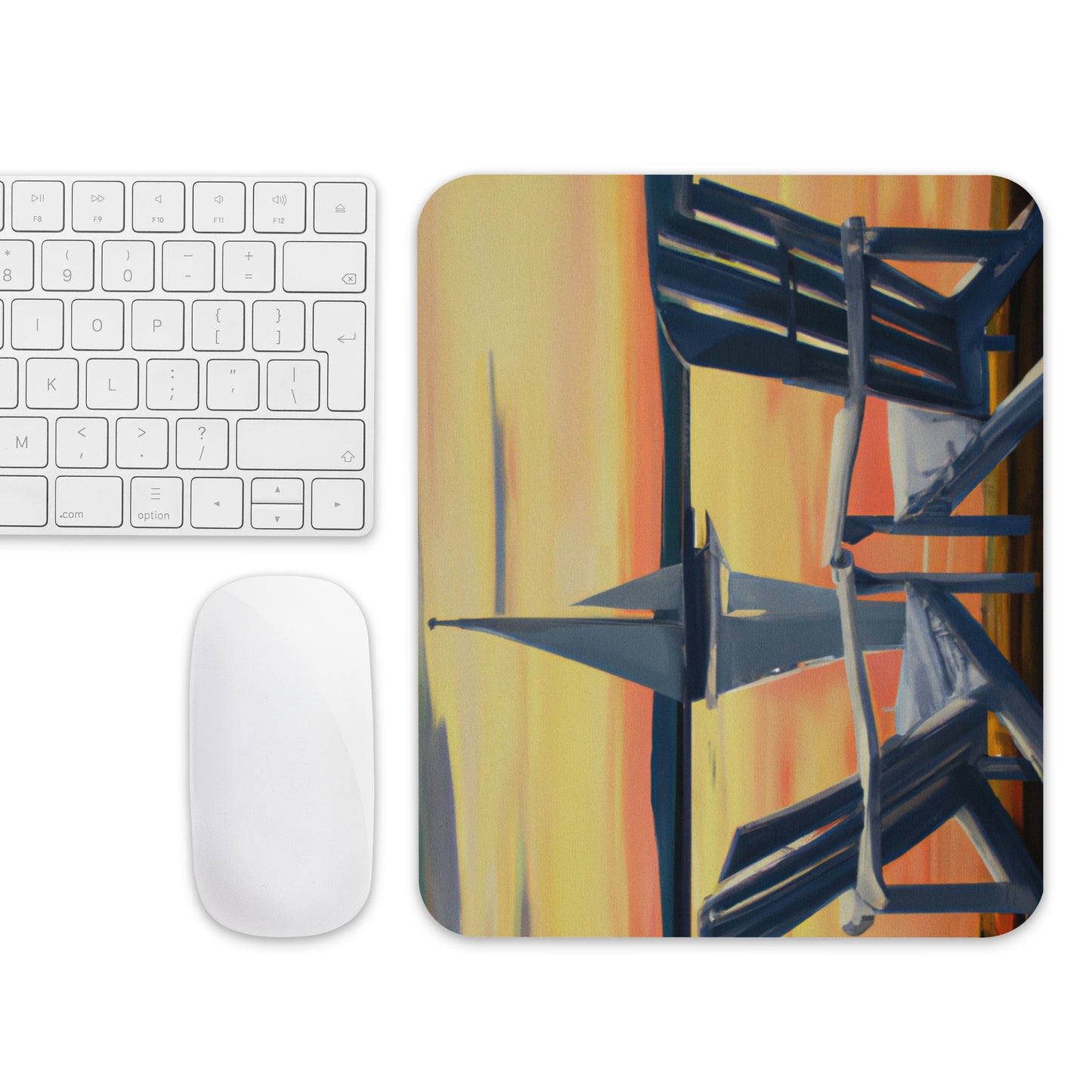 Mouse pad - Adirondack Chairs and a Sailboat