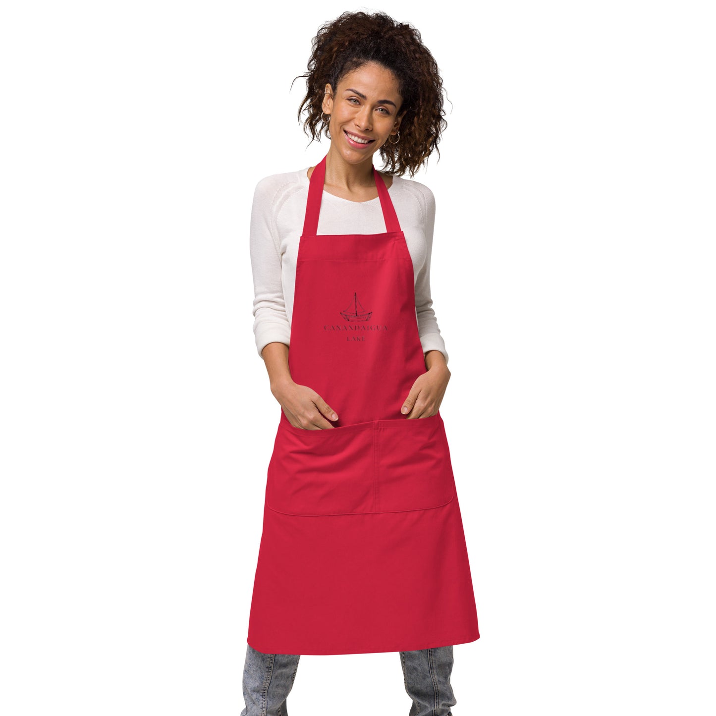 Organic cotton apron - Canandaigua Lake Sailboat