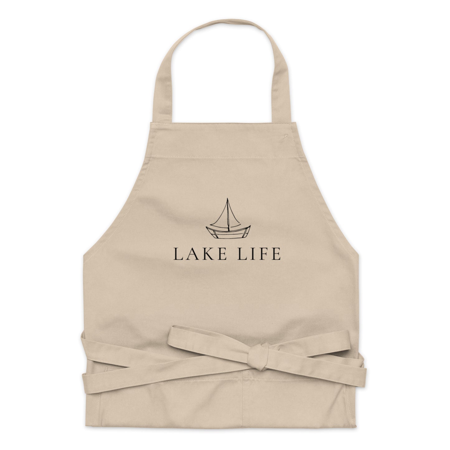 Organic cotton apron - Lake Life sailboat