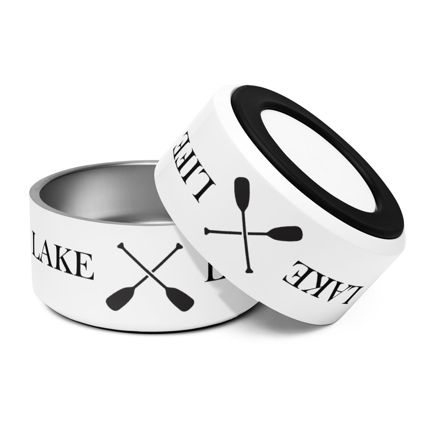 Lake Life Pet Bowl with crossed oars