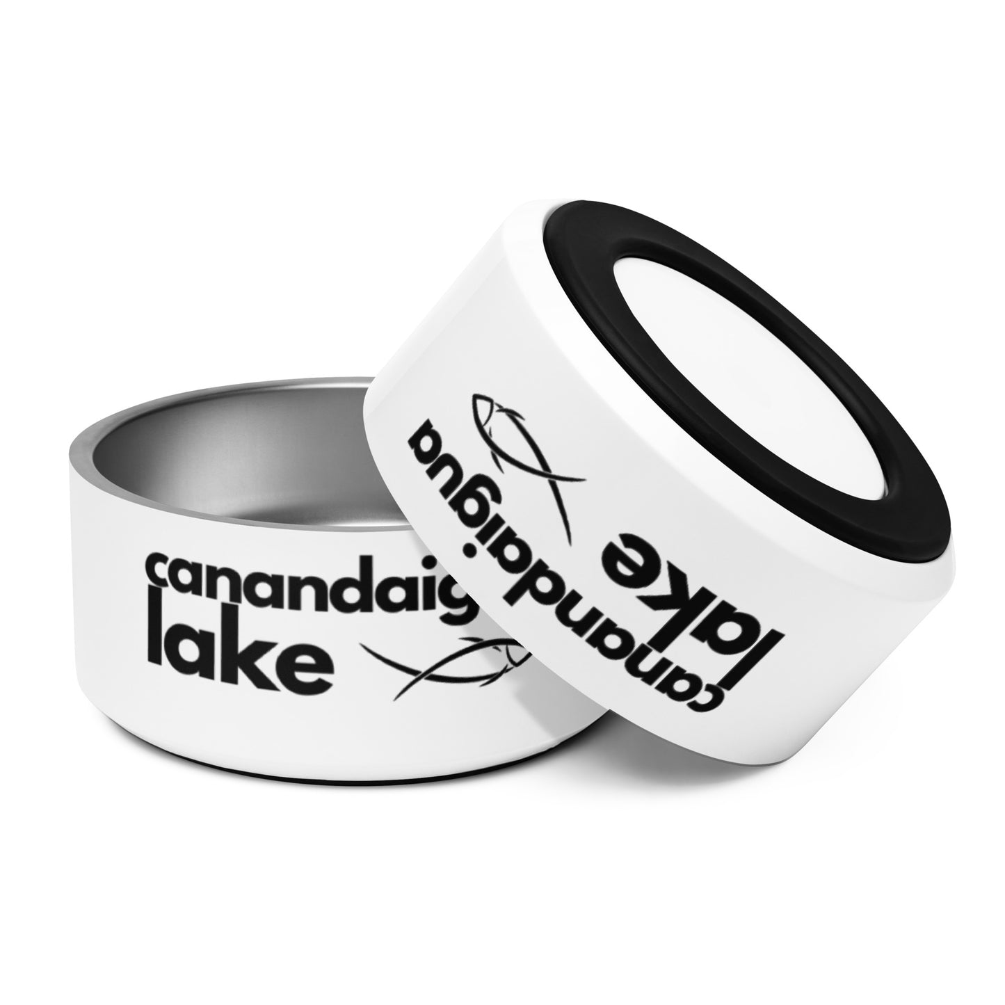 Canandaigua Lake simple fish pet food bowl