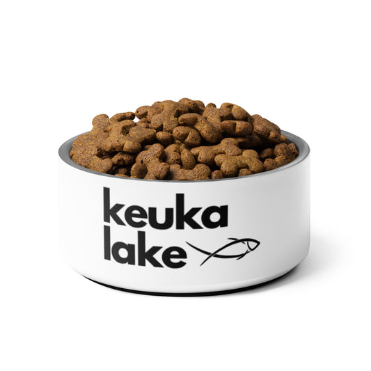 Keuka Lake simple fish pet food bowl