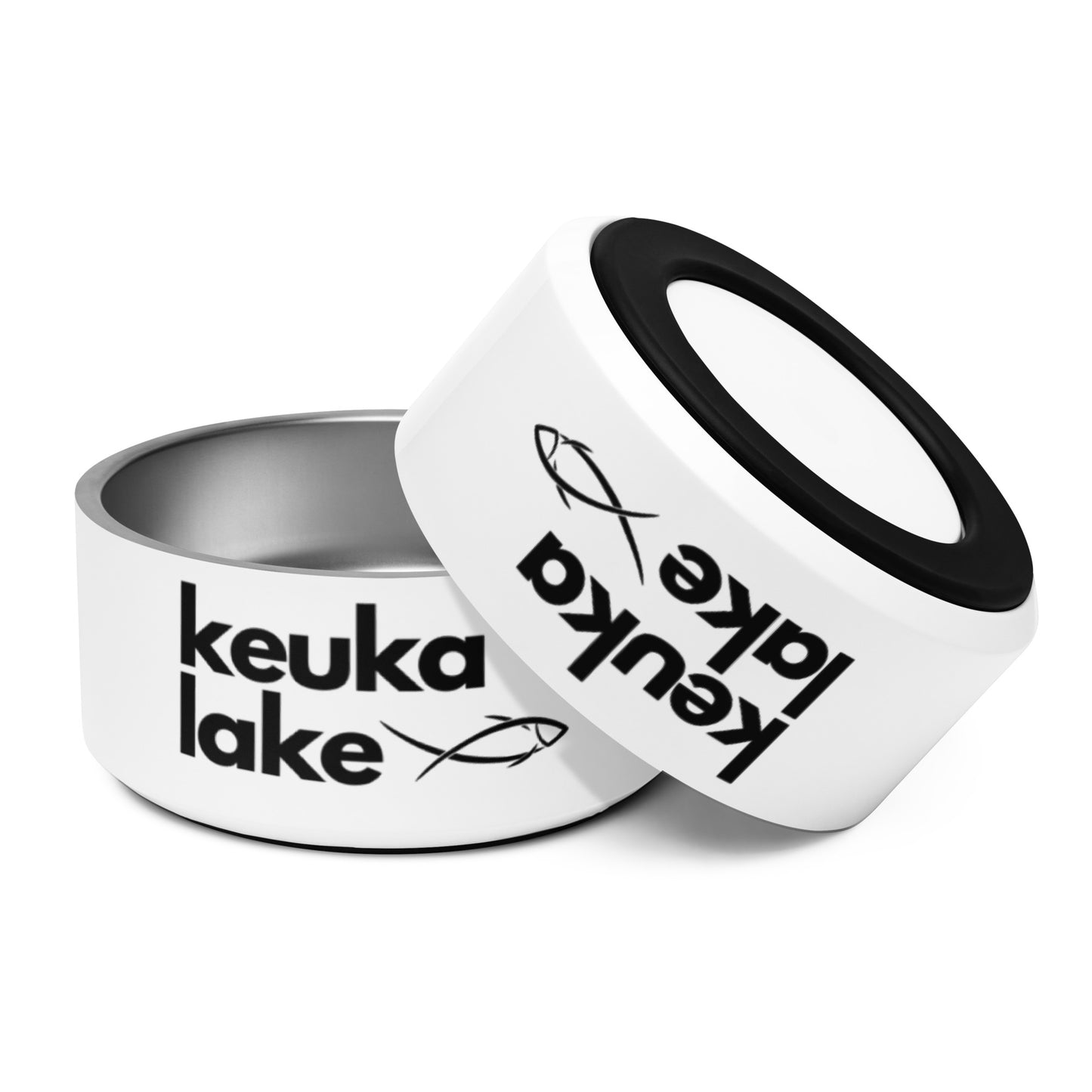 Keuka Lake simple fish pet food bowl