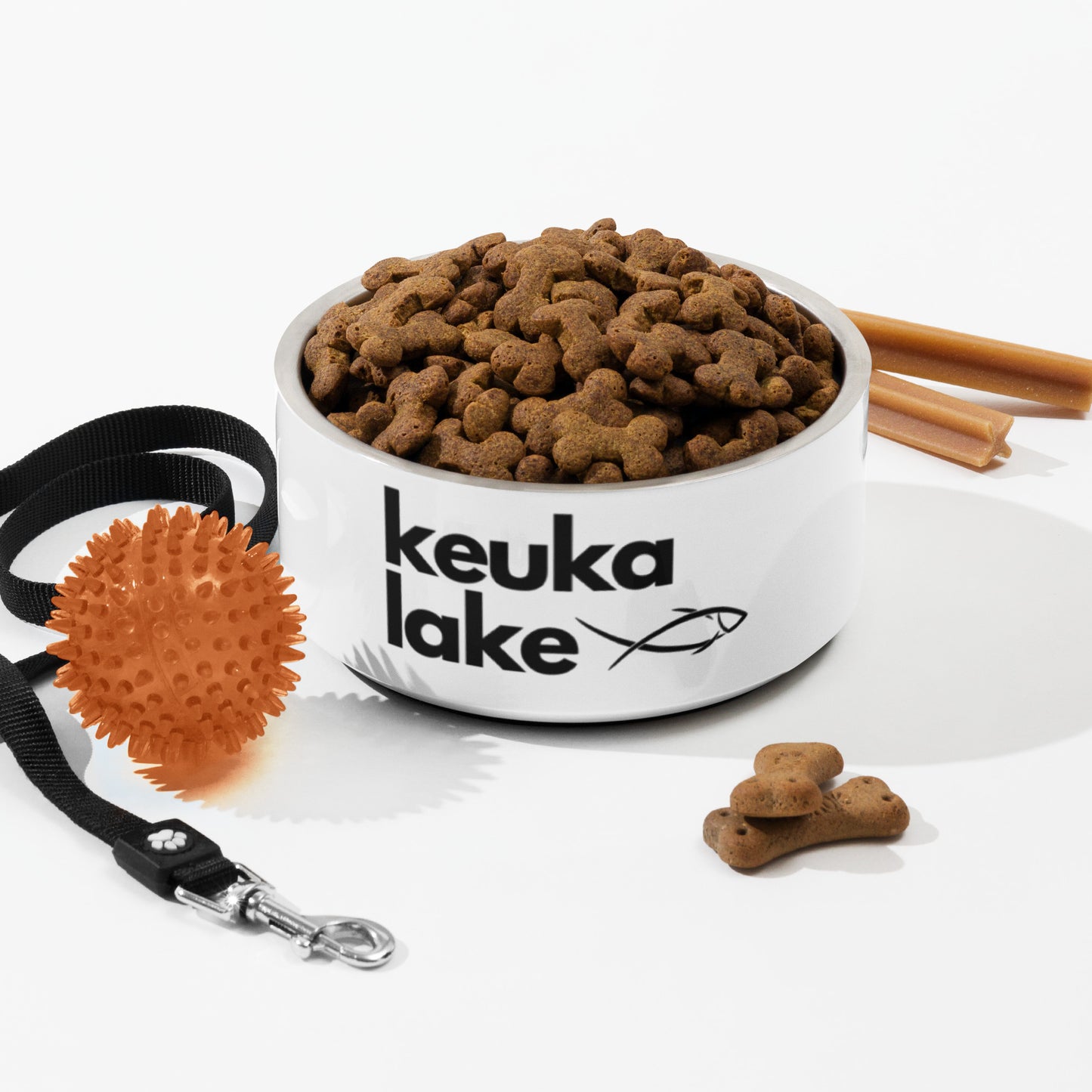 Keuka Lake simple fish pet food bowl