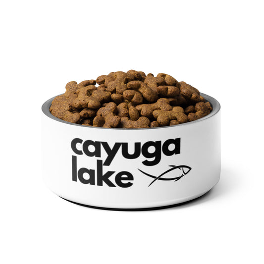 Cayuga Lake simple fish pet food bowl