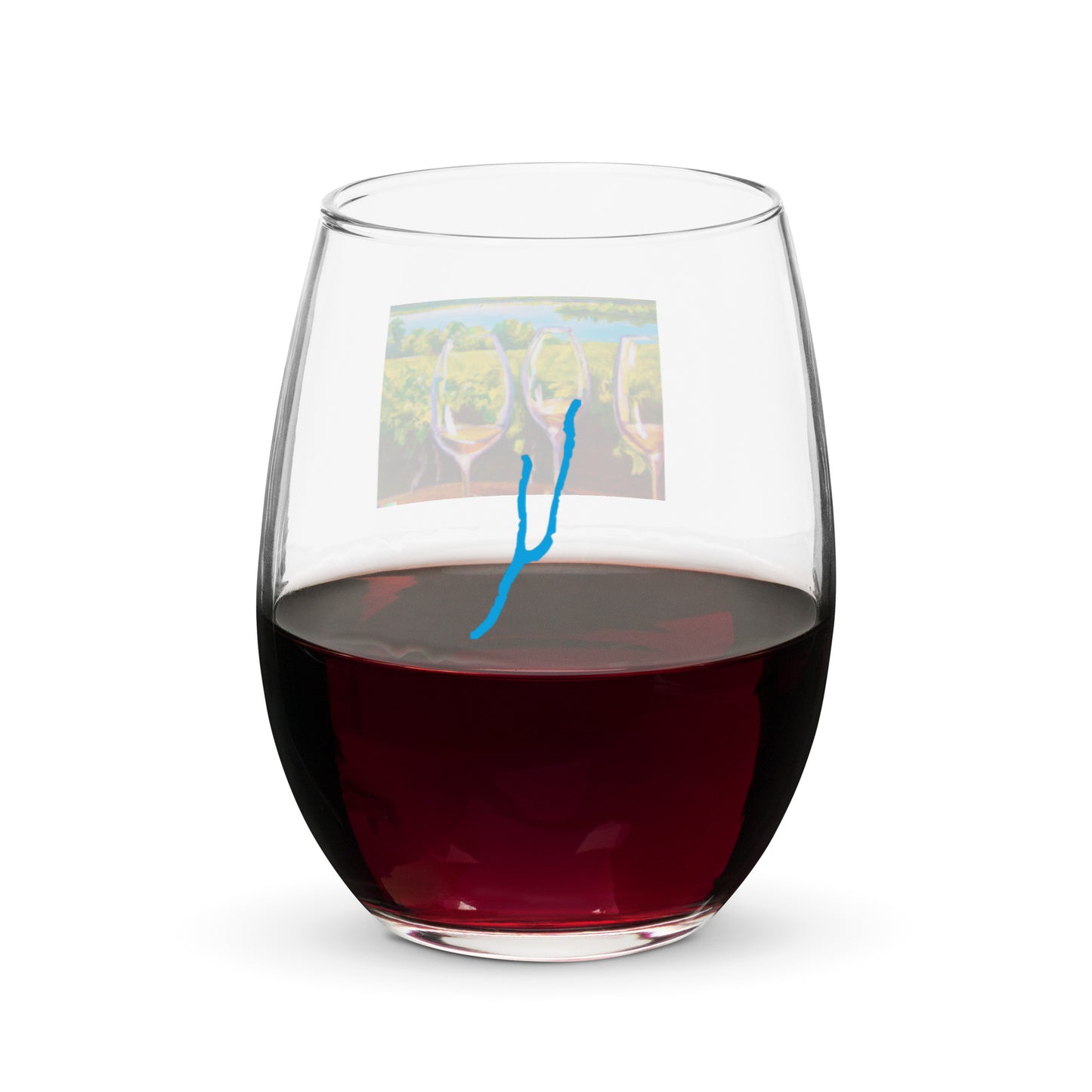 Keuka Lake, NY stemless wine glass