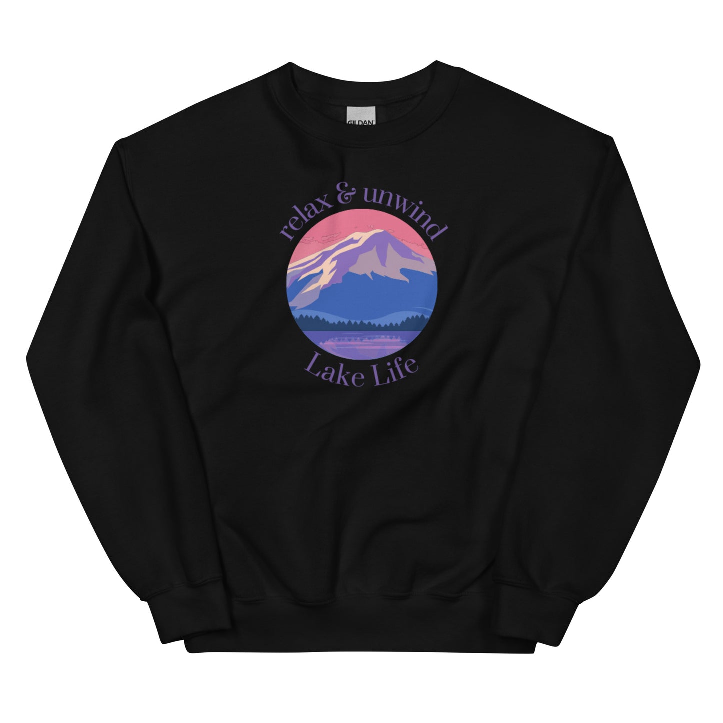 Unisex Sweatshirt - Lake Life Relax & Unwind purple